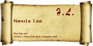 Hanula Lea névjegykártya